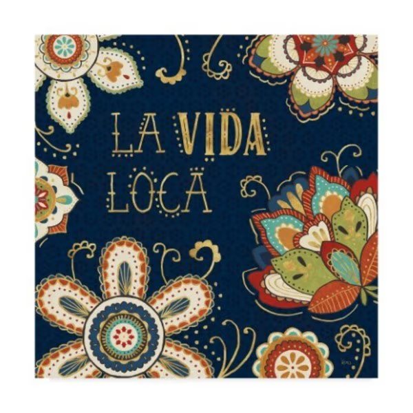 Veronique Charron 'La Vida Loca Ii Blue' Canvas Art, 14x14, Trademark Fine Art, Mfr#: WAP04793-C1414GG